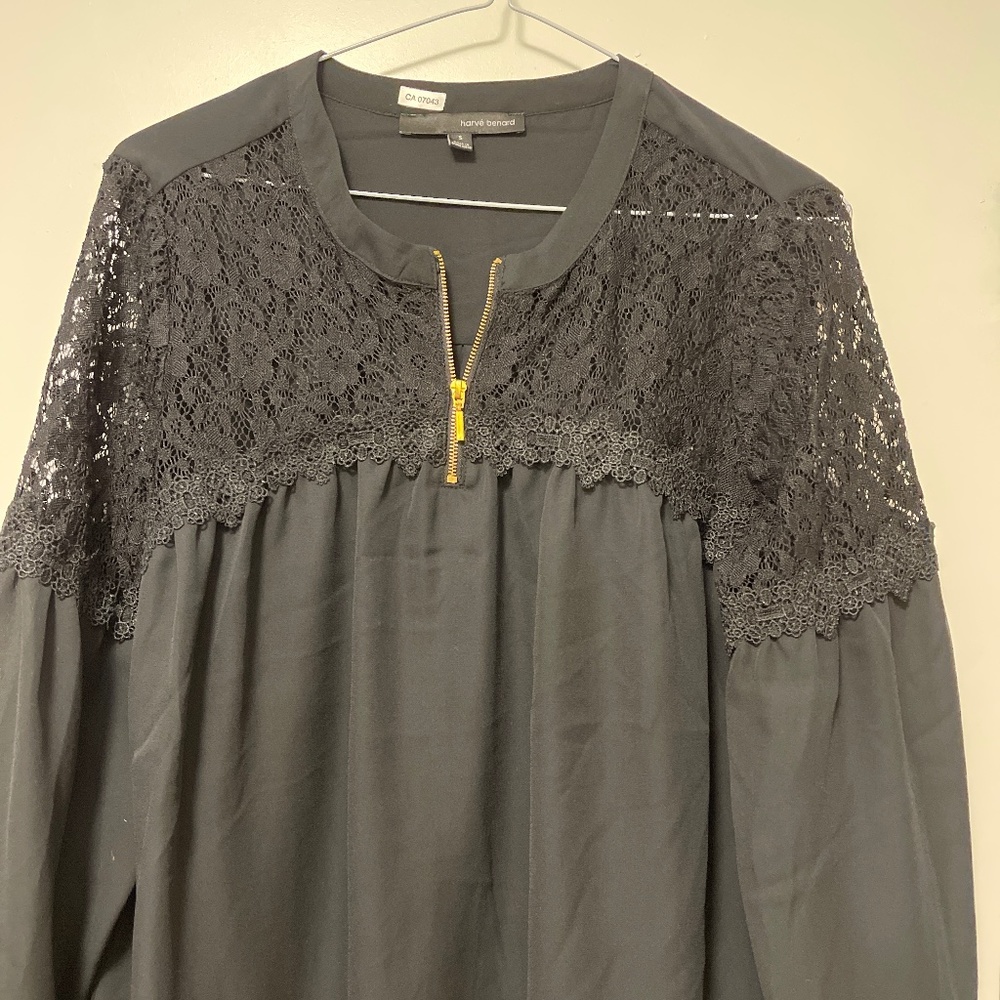 Lace and chiffon blouse
